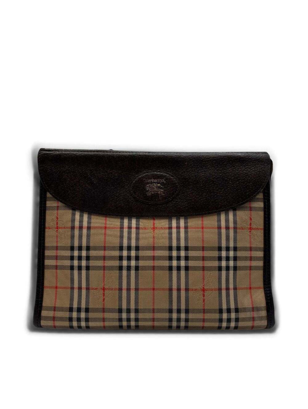 Burberrys Nova Check Convertible Clutch Shoulder Bag
